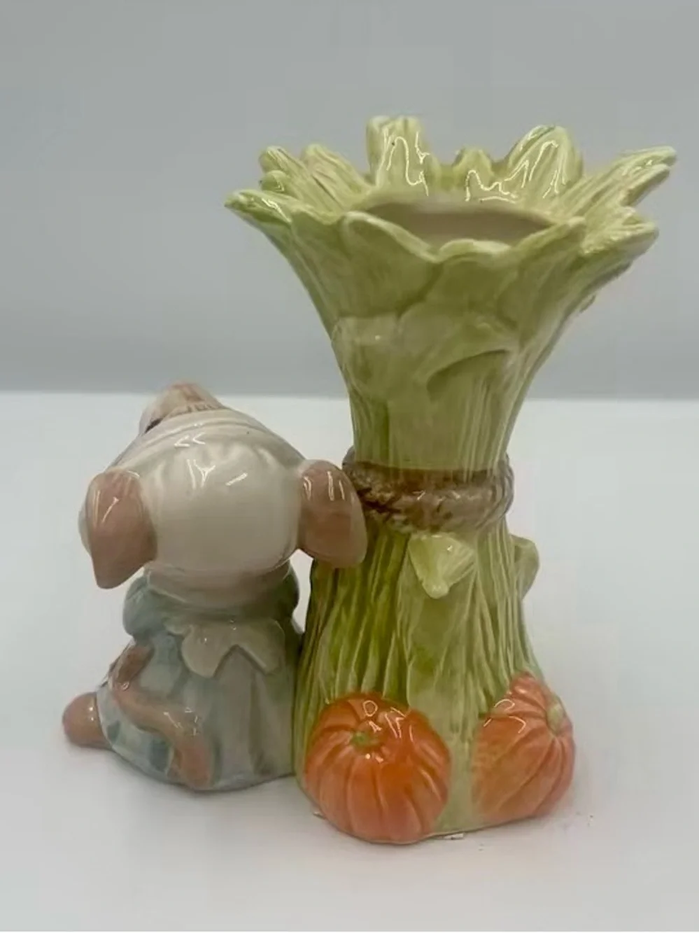 Vintage Fitz & Floyd Mayflower Mouse Thanksgiving Candle Holders Set of 2, 1991
